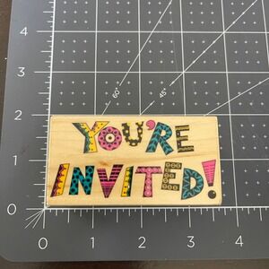 VINTAGE ALL NIGHT MEDIA‎ RUBBER STAMPS 579G YOU ARE INVITED!